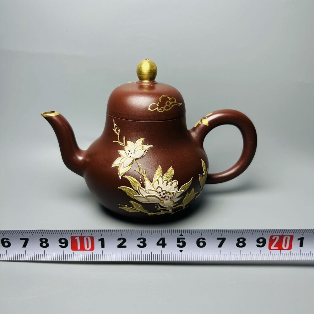 Vintage Chinese Yixing Purple Clay Teapot Zisha Ceremony Painted Fine Tea Set