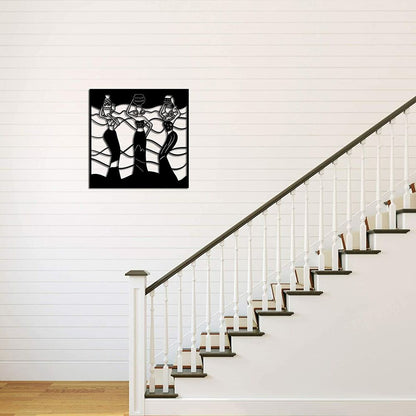 African Metal Wall Sculpture Dancing African Woman Wall Art Decor