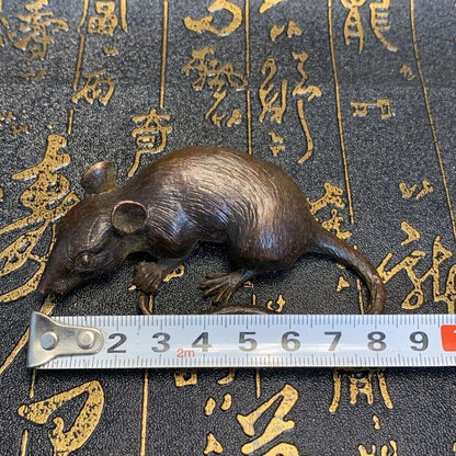china bronze fengshui mouse Figure statue netsuke collectable table decoration