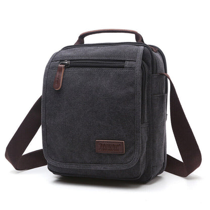 Retro Canvas Men's Diagonal Bag, Portable Casual Multifunctional Shoulder Bag