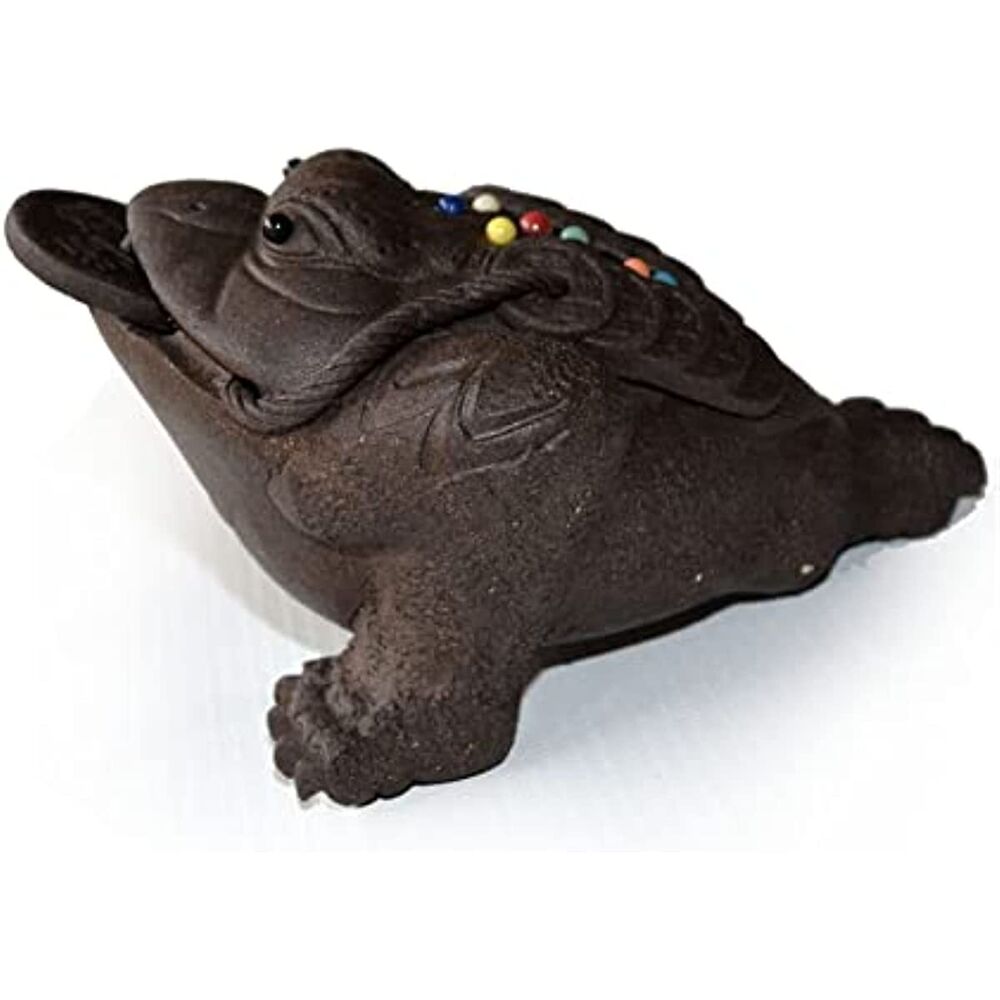 Chinese Zisha Golden Toad Kung Fu Tea Pet Well Fengshui for Tea Tray Decoration