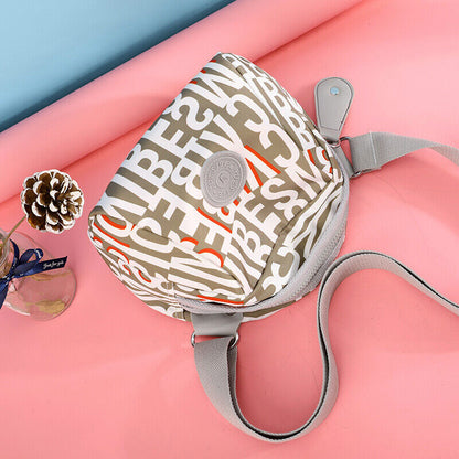 Women Shoulder Messenger printing Bag Nylon Oxford Lightweight Zipper