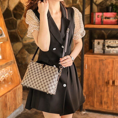 New Shoulder Bag Women Pu Leather Female Bags Chain Ladies Plaid Handbags