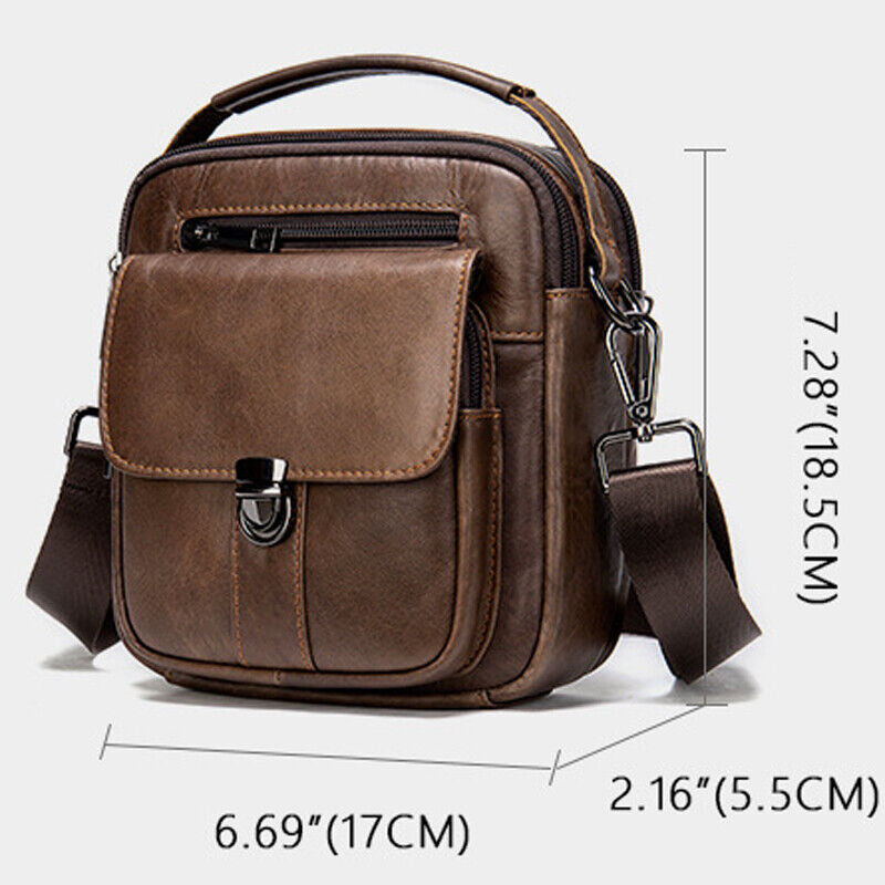 100% Genuine Leather Men's Messenger/Shoulder Bag Small Handbags Crossbody Bags