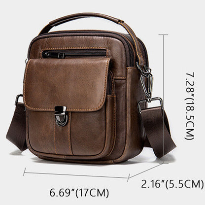 100% Genuine Leather Men's Messenger/Shoulder Bag Small Handbags Crossbody Bags