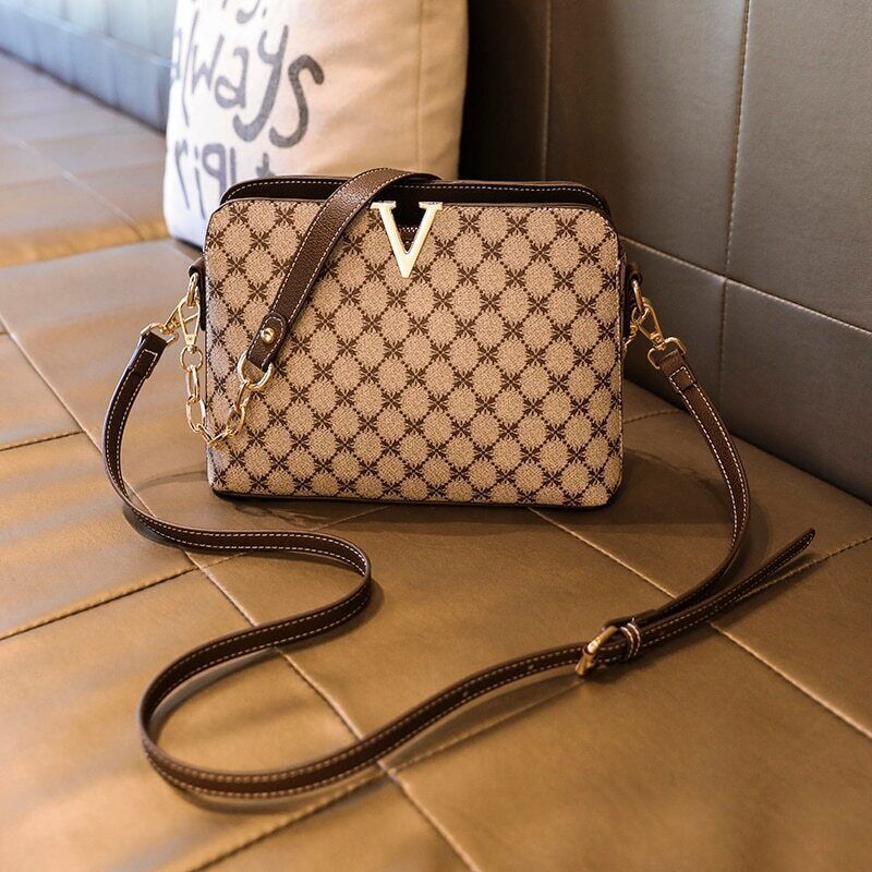 New Shoulder Bag Women Pu Leather Female Bags Chain Ladies Plaid Handbags
