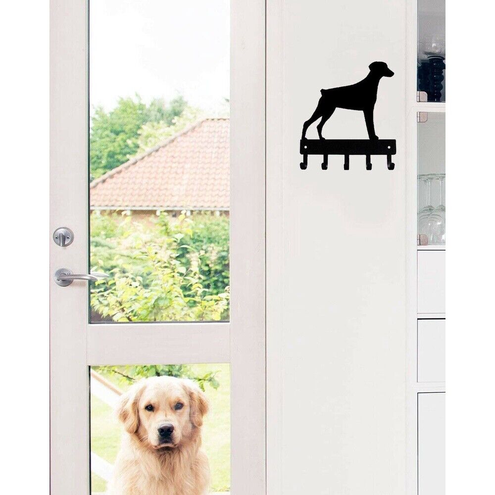 Doberman Dog Key Rack Hanger Wall mounted Hook up Artwork Shape decoration