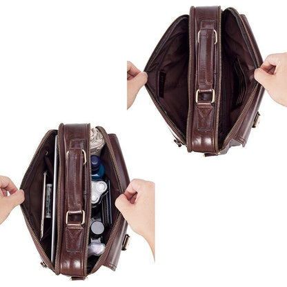 Cowhide Leather Bag Men Leather Handbag Shoulder Bag Men Office
