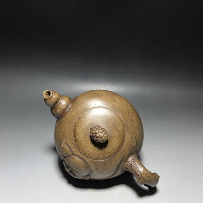vintage chinese yixing purple clay teapot zisha ceremony carving Collectible art