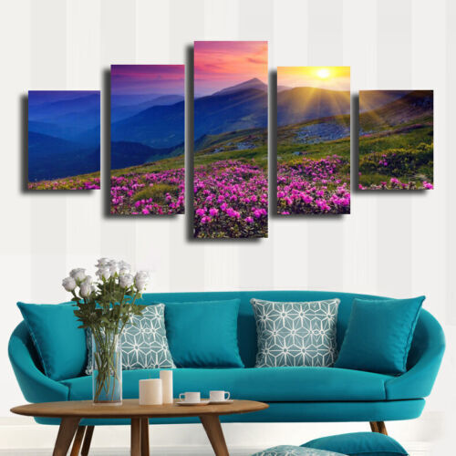5 Pieces Canvas Wall Art Poster and Print Living Room Scenery No Framed