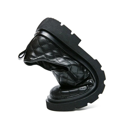 Loafers Shoes Men Black Breathable Height Increasing Men Shoes
