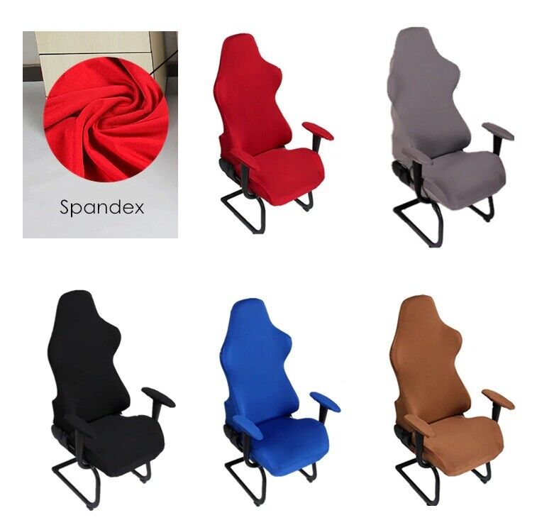 4Pcs/Set Elastic Gaming Chair Warm Cover+Armrest Pads Lambswool Spandex Cushions