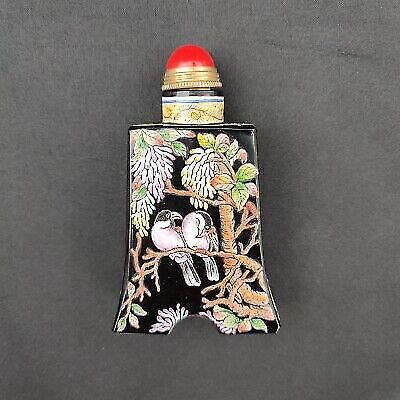 vintage chinese snuff bottle hand painted flower bird love gift beautiful Art