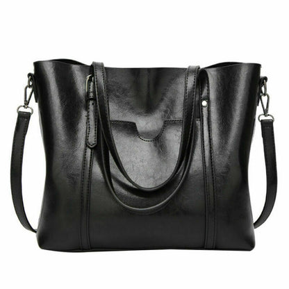 Women's Large Retro Handbag PU Leather Shoulder Bag Purse Messenger Tote Satchel