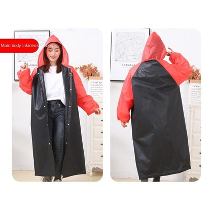 Women Hooded Raincoats Nylon Long Men Outdoor Travel Fishing Waterproof Rainwear