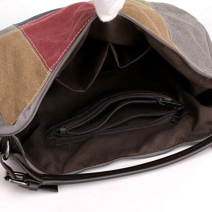 Bag Simple Retro Stitching Color Large Bag Women's Bag Handbag Shoulder Bag
