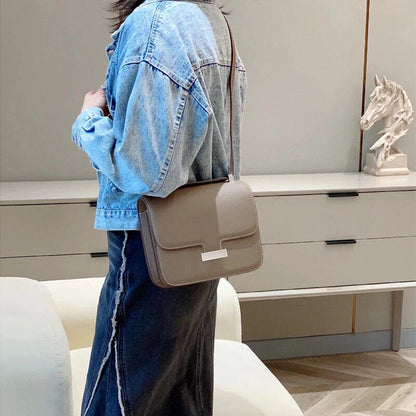 Genuine Leather Bag Women's Top Shoulder Bag Crossbody Square Bag