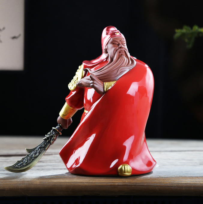 Yixing Ceramic Wu Caishen Guan Erye Zhaocai Guan Gong living room decoration Bog