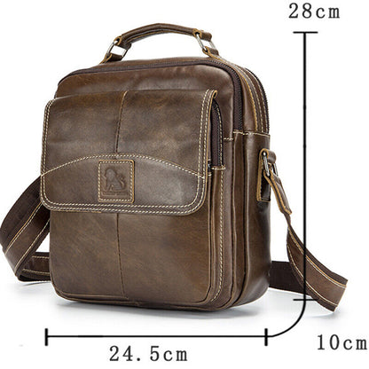 100% Genuine Leather Men's Sling Shoulder Messenger Bags 11" Handbags Cross Body