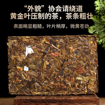 DR. PU'ER TEA Mengku Ba Nuo Yellow Leaf Huang Pian Puer Raw Tea Puerh Brick 500g