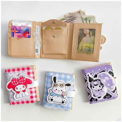 My Melody Cinnamoroll Kuromi Pochacco Short Wallet Portable Card Bags Coin Purse