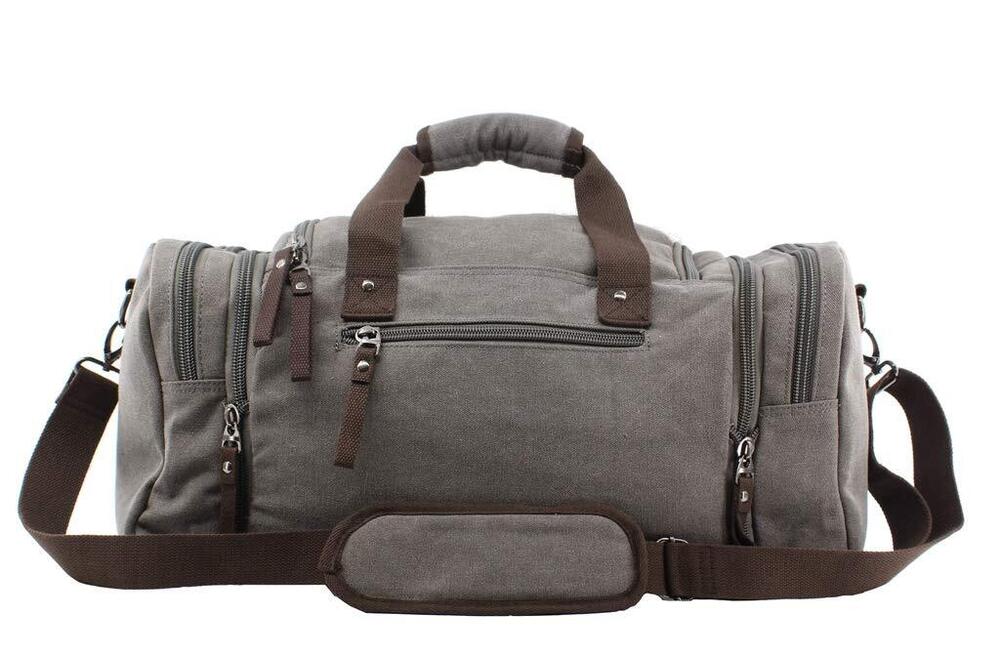 Jiao Miao Oversized Handbag Canvas Travel Tote One Size (Hardcode), Gery