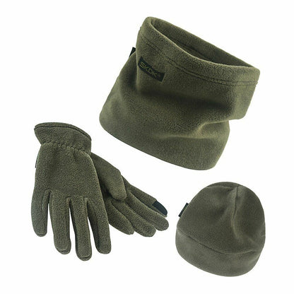 3pcs Winter Fleece Scarf Hat Gloves Set Outdoor Cycling Camping Neck Collar Warm
