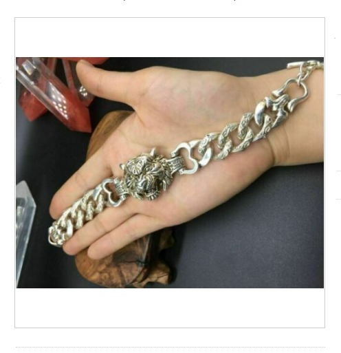 Chinese tibet silver Bracelet Fashion evil person statue gift decorate