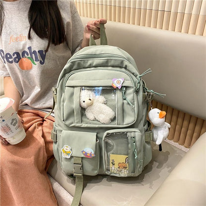 Women Large Capacity Backpack Waterproof Nylon Schoolbag College Laptop Backpack