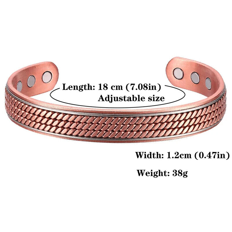 Women Healing Bracelet Tibetan Pure Copper Magnetic Men Fashion Jewelry Bangles