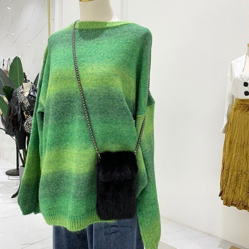 Mini Mink Hair Crossbody Small Bag Women's Shoulder Mobile Phone Bag