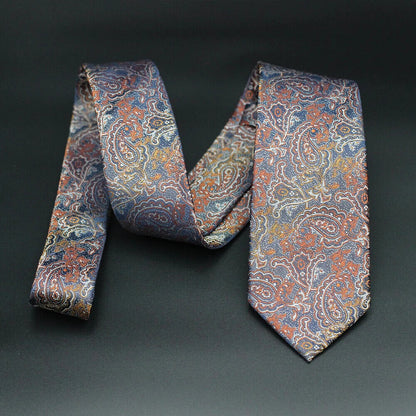 Men Necktie 2Pcs Jacquard Woven Paisley Tie Handkerchief Business Party Wear 7cm