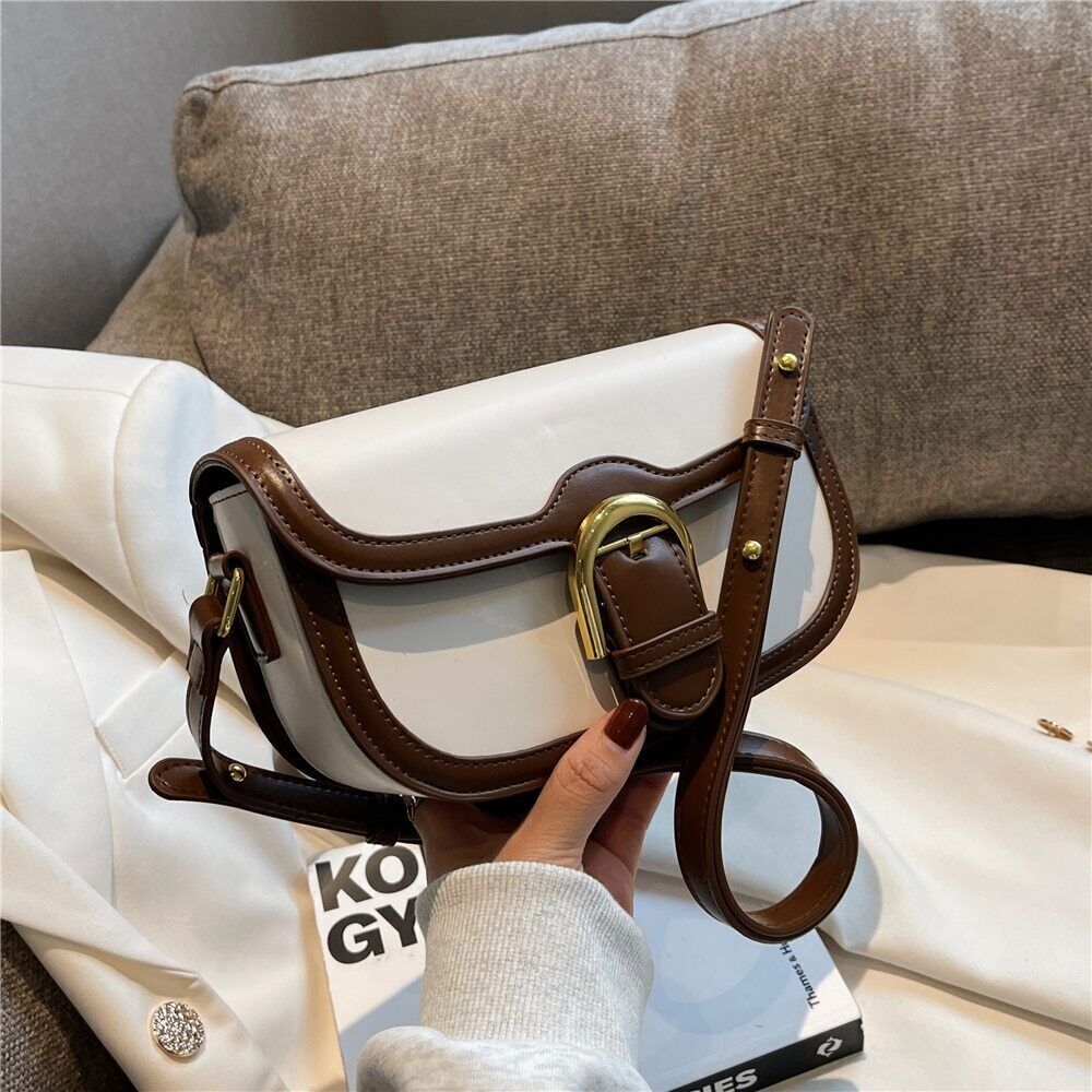 Saddle Shoulder Bags Women Crossbody Bag PU Leather Ladies Handbag