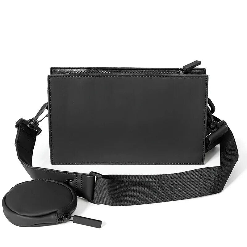 Men's Crossbody Bag Chain Shoulder Bag Men Small Square Bag Crossbody Handbags