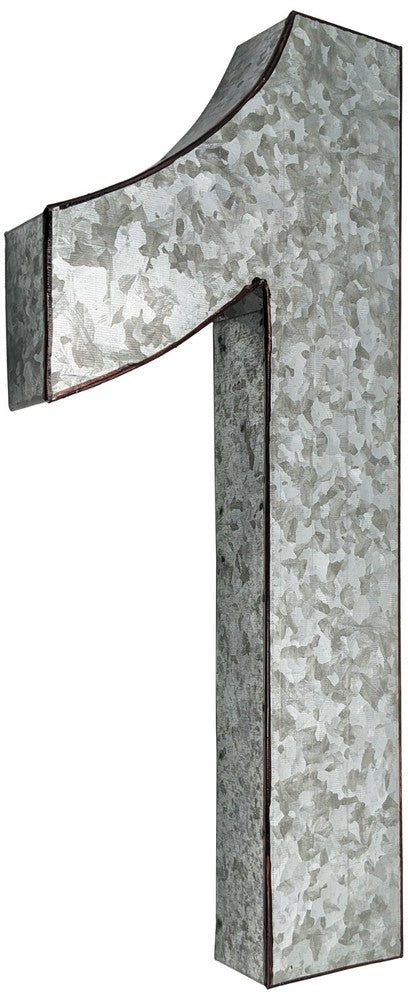 Huge 20" Metal Letter Hanging Wall Décor, Galvanized Metal with Rusted Edges