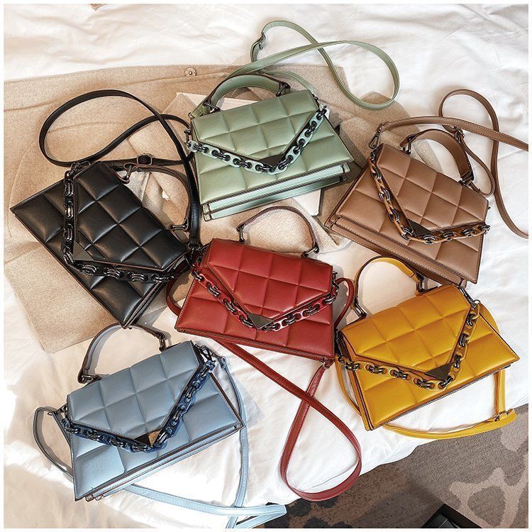 Small Square Bag Synthetic Leather Handbag Shoulder Crossbody Bag 21*25*16*9 CM