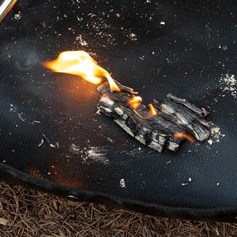 Fire Fireproof Mat Hexagonal Foldable Firewood Bag Heat Resistant Camping BBQ
