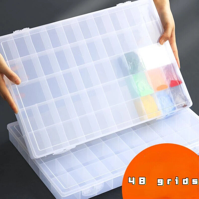 Empty Watercolor Box 24 36 48 Grids Plastic Large Capacity Travel Paint Palettes