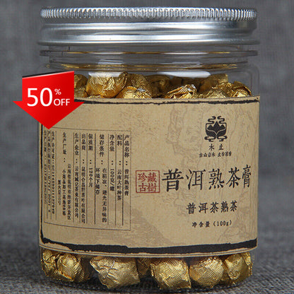 100g Organic Puerh Tea Yunnan Tea Cream Ripe Tea Cream Small Can of Puerh Cream