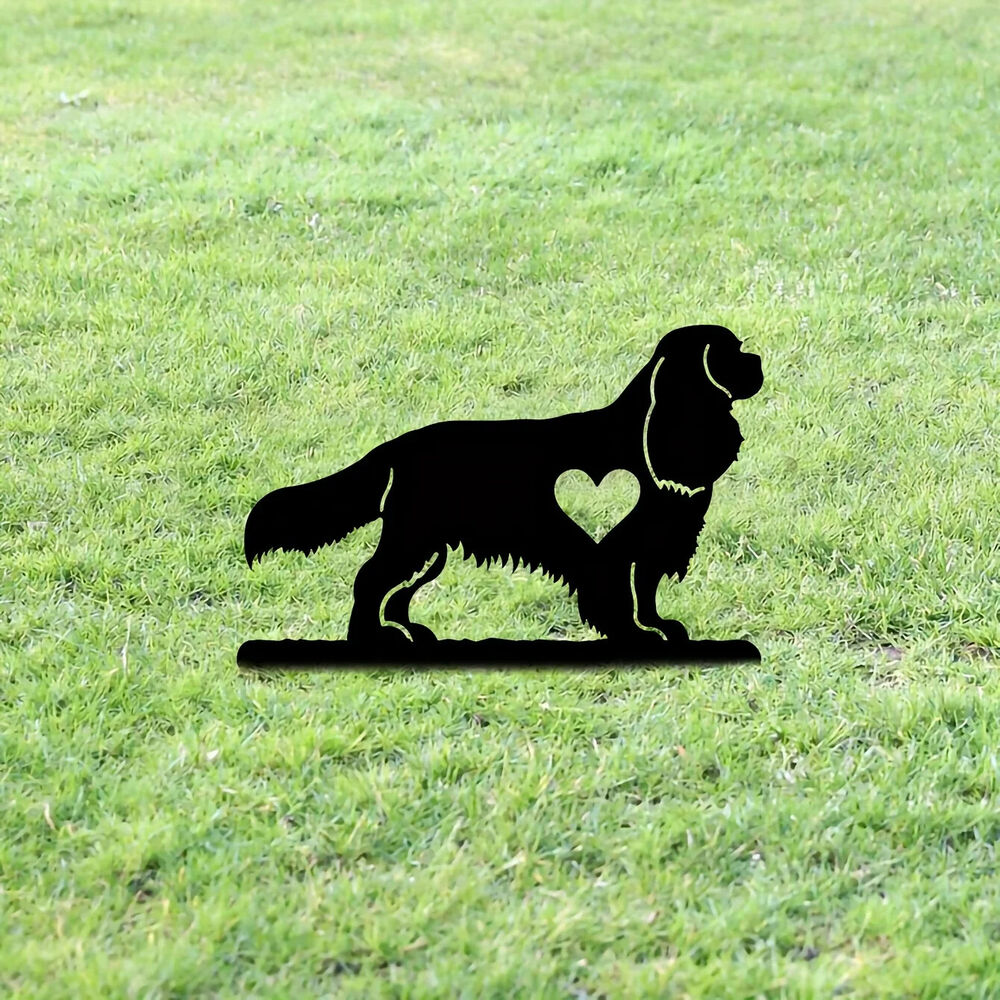 Dog Garden Stake Iron Art Silhouette Metal Yard Sign Courtyard Art Garden