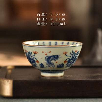 Jingdezhen Blue and White Porcelain Master Cup Dragon Kung Fu Tea Cup