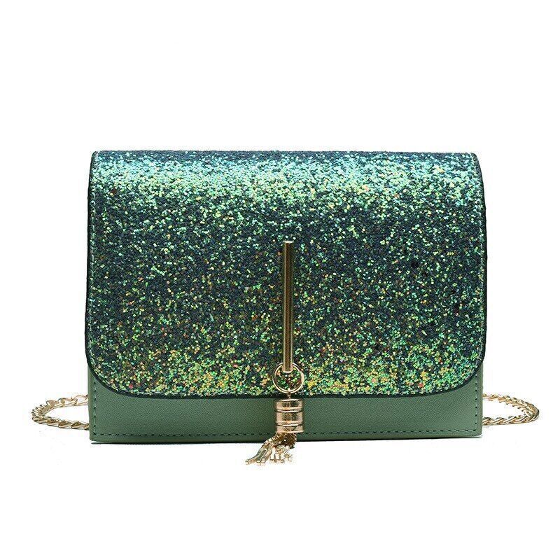 Women Bag Chain Shoulder Bag for Girl Gift Material Black Green Red