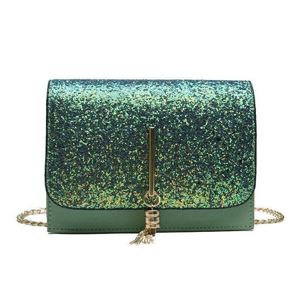 Women Bag Chain Shoulder Bag for Girl Gift Material Black Green Red
