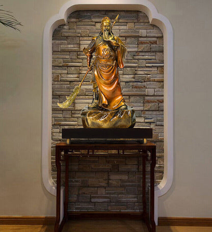 54cm, BRASS copper GuanGong Guan Yu Gong,great Buddha Warrior God wealth Statue