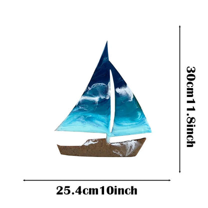 Sailboat Shape Wall Art Ocean Kids Room Decor Sailboat Artwork Beach Home Decor