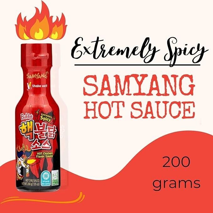 Samyang Extremely Spicy Buldak Hot Chicken Fire Sauce 200g (Pack of 2) HALAL