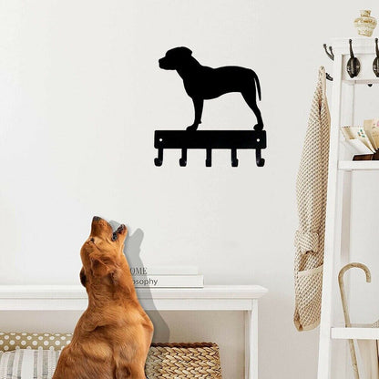 Pit Bull Terrier (Natural Ears) Key Rack Wall Mounted Hook Up Iron Crafts Decor