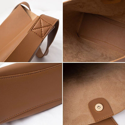 Women Bag Women's Simple Style PU Leather Shoulder Bag Handbags Bags Large Totes