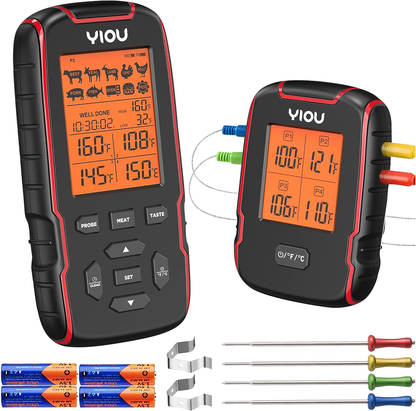 Wireless Meat Thermometer For Cooking Digital Meat Thermometer With 4 Probes 500