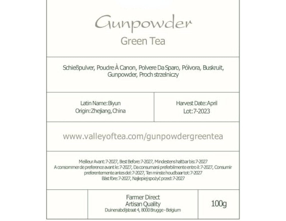 Gunpowder Green Tea from China - Heaven Tea - Pellet Tea - Zhu Cha Zhucha 100g